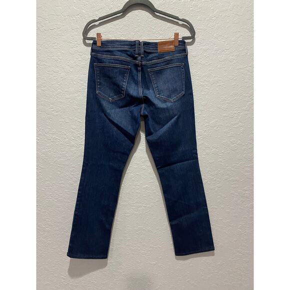 Madewell Women's Rail Straight Dark Wash Blue Jeans Sz 28 x 32 low rise - Picture 8 of 8